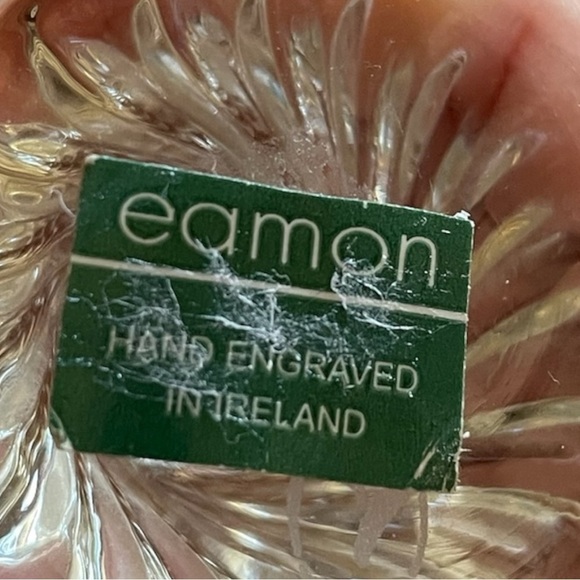 Eamon footed dish, etched with shamrocks, crystal, Ireland, excellent condition - Picture 6 of 6
